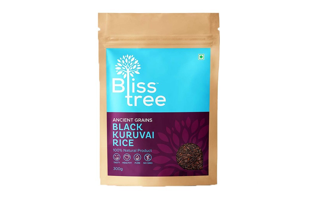 Bliss Tree Ancient Grains Black Kuruvai Rice   Pack  300 grams